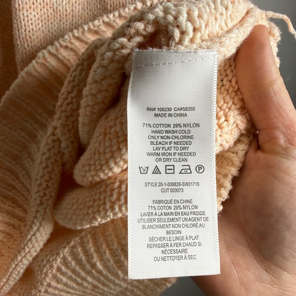 JOIE | Una Open Puff Sleeve Peach Knit Sweater - Picture 5 of 6